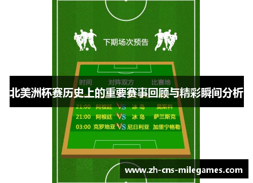 北美洲杯赛历史上的重要赛事回顾与精彩瞬间分析